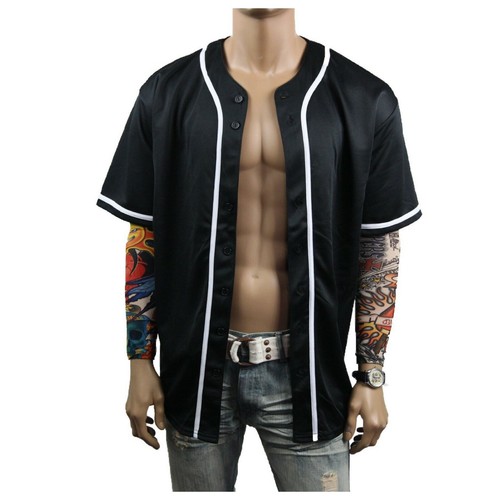 Mens Baseball Jersey Raglan Stripe Sports Uniform Team Hipster Tee Casual S-3X - 第 112/155 張圖片