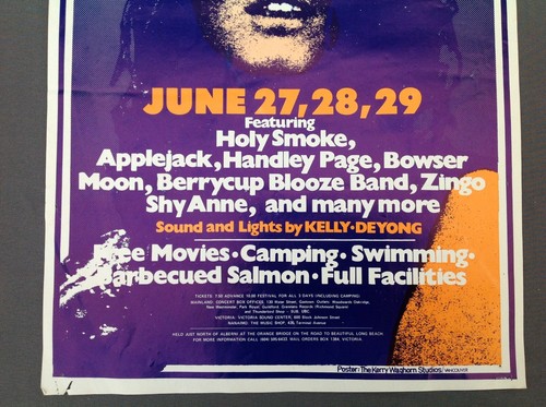 1975 Sun "N" Song 3 Day Music Festival Vancouver Island Concert Poster - Picture 4 of 9