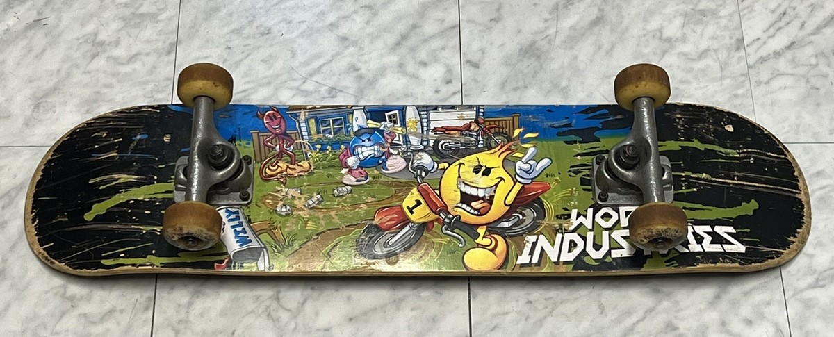 Vintage 2008 WORLD INDUSTRIES Flameboy AND Wet Willy Skateboard