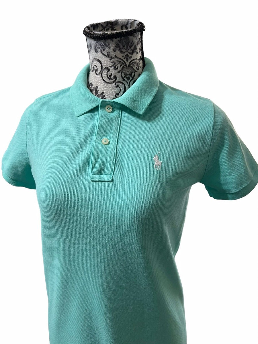 Polo Ralph Lauren Knit Shirt Dress Women's Small Short Sleeve Turquoise