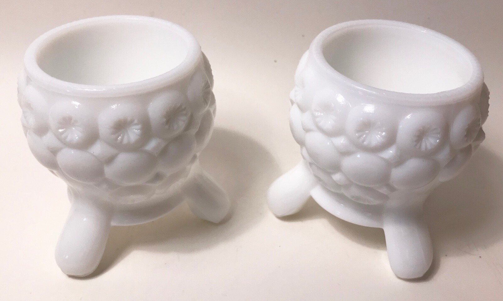 Pair of Kemple Milk Glass Candle Holders Star Pattern eBay