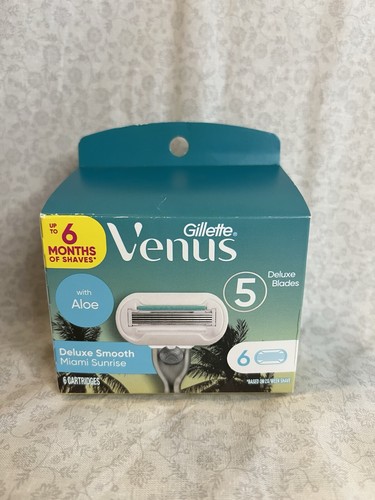 *BRAND NEW* Gillette Venus Miami Sunrise Deluxe Smooth with Aloe Cartridges- 6ct
