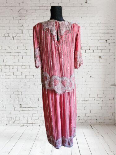 Judith Ann Creations Beaded Silk 2 Piece Women’s Medium Pink Lined Sequin - Picture 3 of 15