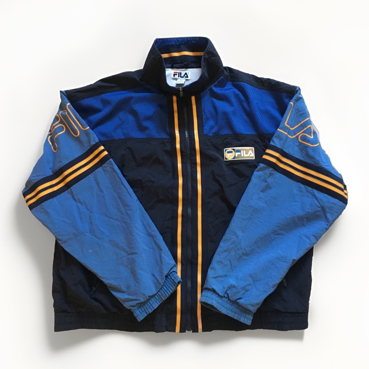 Giacca a vento vintage Fila uomo XXL 2XL foderata zip anni 90