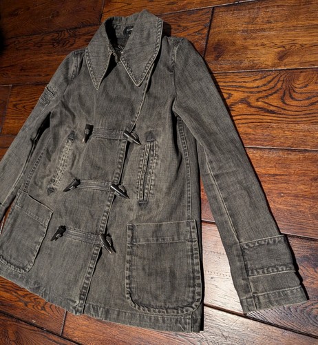 Le Ciel Bleu Women's Black Denim Jacket w/ Zippered Vest Lining Size 38 (M) - Picture 2 of 24