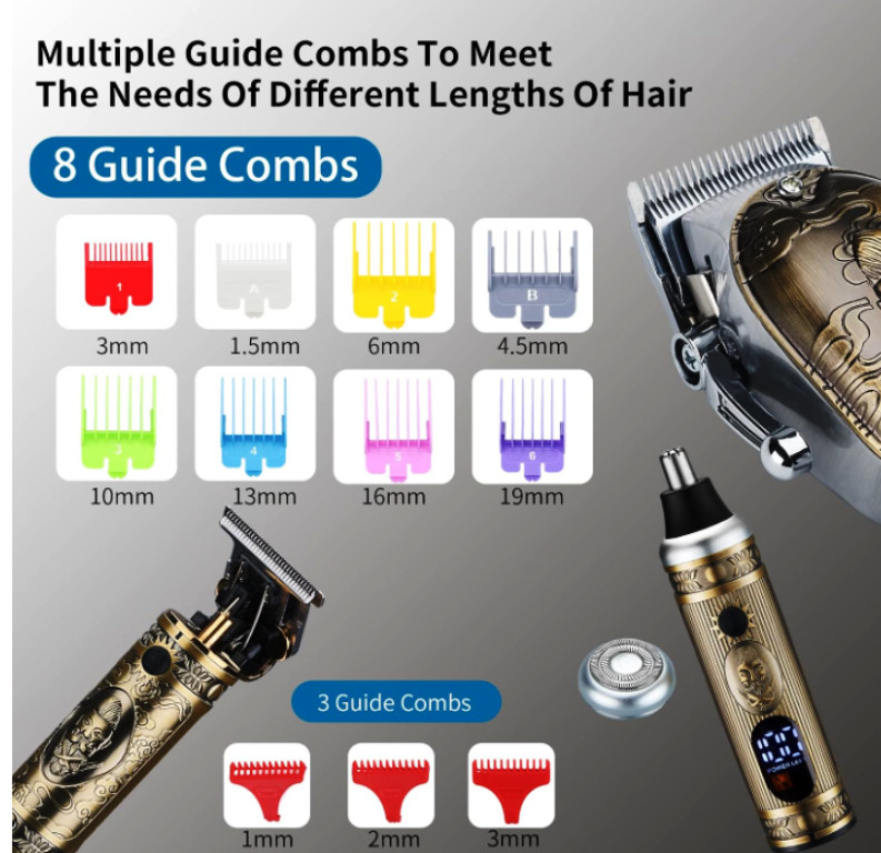 Lanumi Hair Clippers for Men Cordless Hair Trimmer Beard Trimmer/Nose Trimmer Pr