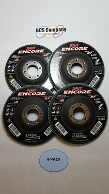 United Abrasives-SAIT 71211 4-1/2 Z120 Flap Disc (4 Pack) Encore