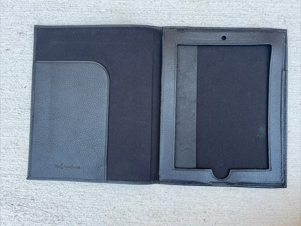 Funda de cuero para tableta Polo Ralph Lauren negra $145 (¡SE ENVÍA AL DÍA SIGUIENTE!) Foto 3 de 4