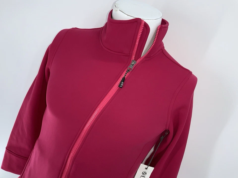 Lija Chill Active Jacket M Women Crimson Pink Asymmetrical Zip NWT YGI W4-227 Foto 3 de 4