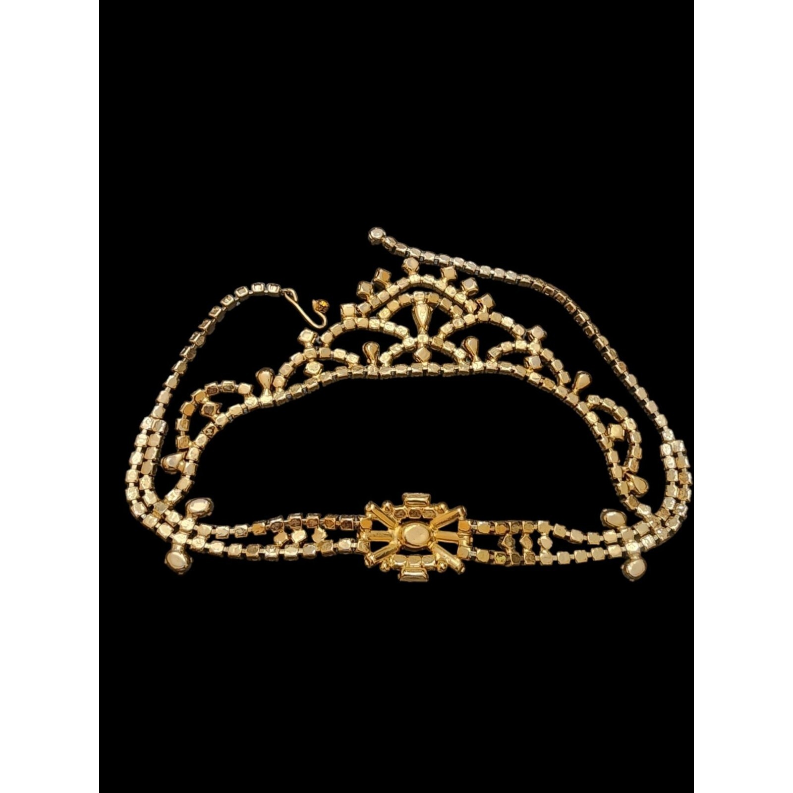 Exceptional Unsigned Dramatic 2 Tier Rhinestone N… - image 4