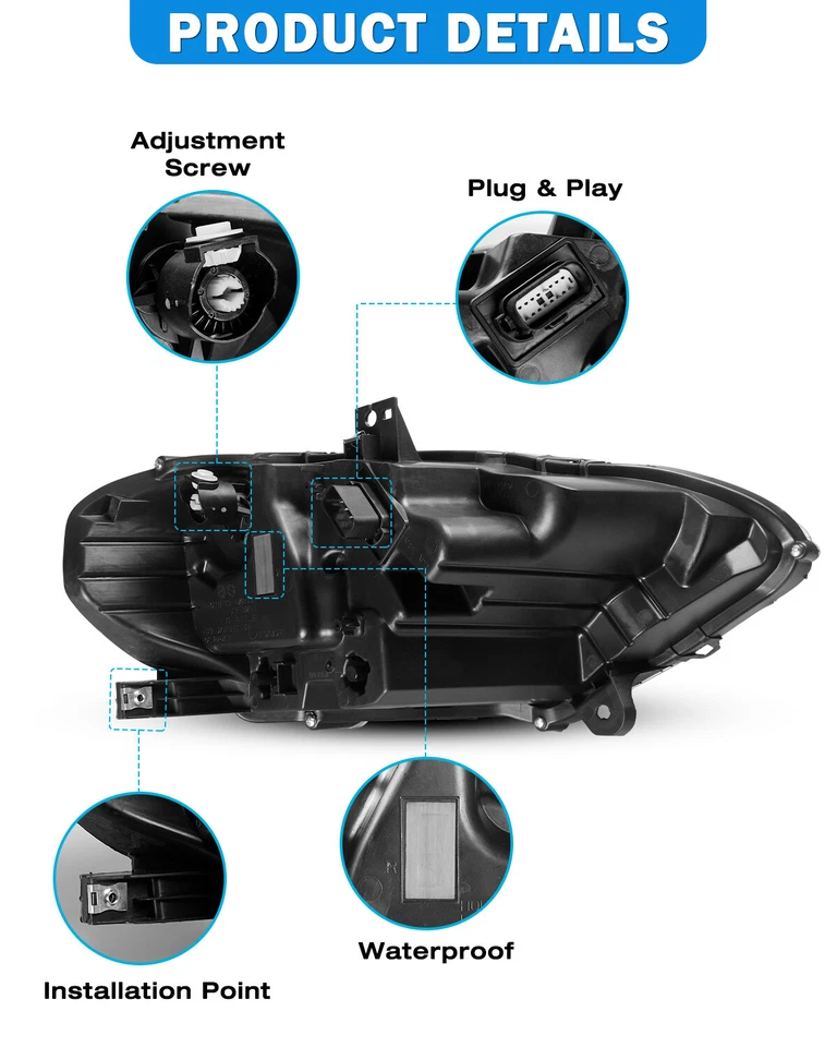 Par de faros LED para parachoques delantero colorido para Ford Mustang 2018-2023 Foto 4 de 4