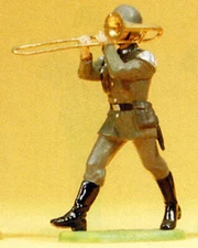 Preiser Elastolin 56083 German Bandsman Trombone - original painted 70mm mib