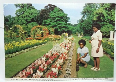 Besucher aus Kamerun in Barkby Hall Leics Vintage Postkarte 1980er