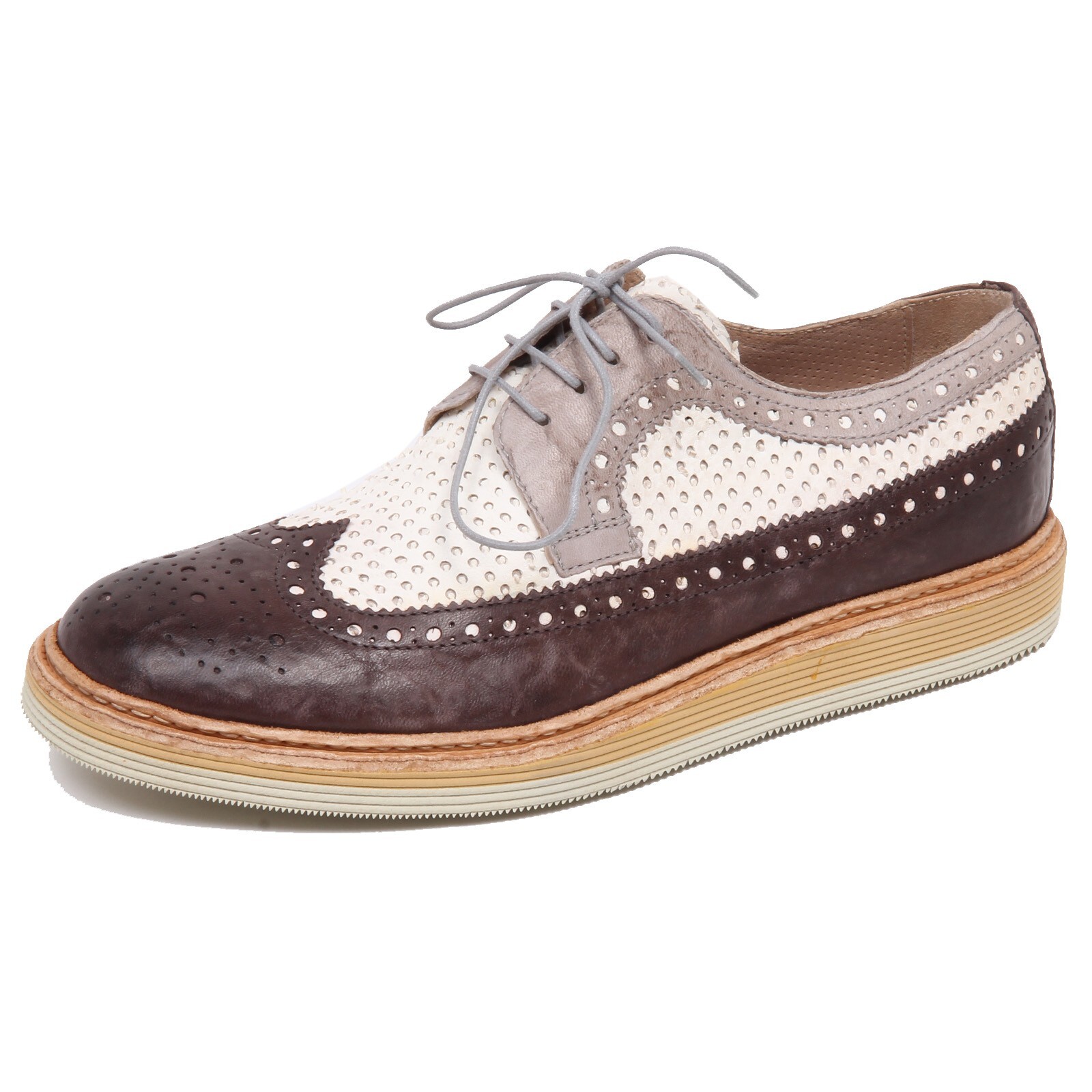 F4756 scarpa uomo коричневая/серая/слоновая кость мужская обувь с винтажным эффектом CORVARI scarpe