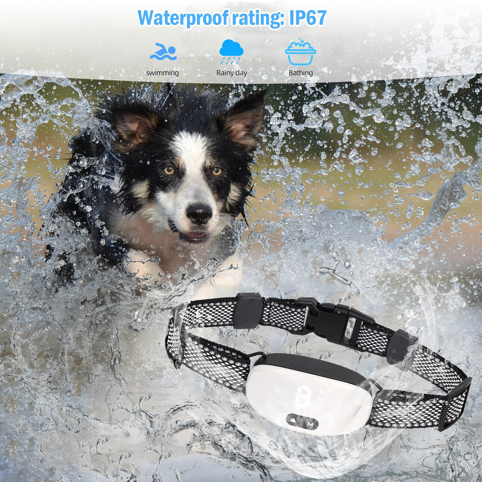 Dog Pet Training Collar Rechargeable Waterproof Electric Shock Anti