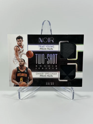 2018-19 Panini NOIR Trae Young #TS-TO Two-Shot Rookie RC Jersey Patch /99