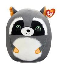 Ty Squish-a-Boo (Squishy Beanies) - Sneaky the Raccoon, Medium (9"), MWMT
