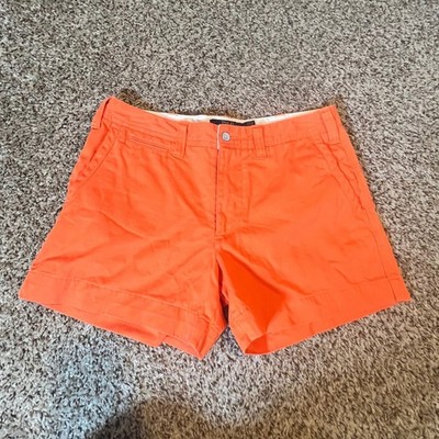 Polo Ralph Lauren Womens Orange Cotton Chino Shorts Size 6 Embroidered Pony Logo