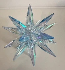 MORAVIAN 3" LIGHT BLUE AURORA IRIDESCENT LG Topper STAR Ceramic Christmas Tree