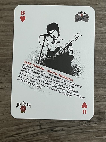 2006 Jim Beam Music Playing Cards Arctic Monkeys Alex Turner #8 Hearts