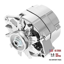 Alternator Chrome 1 Wire Self Exciting Street Rod GM 305 350 BBC SBC, Replaces