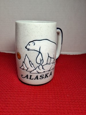 Alaska Ace 83 Polar Bear Souvenir Vintage Coffee Mug Cup Gray Blue White