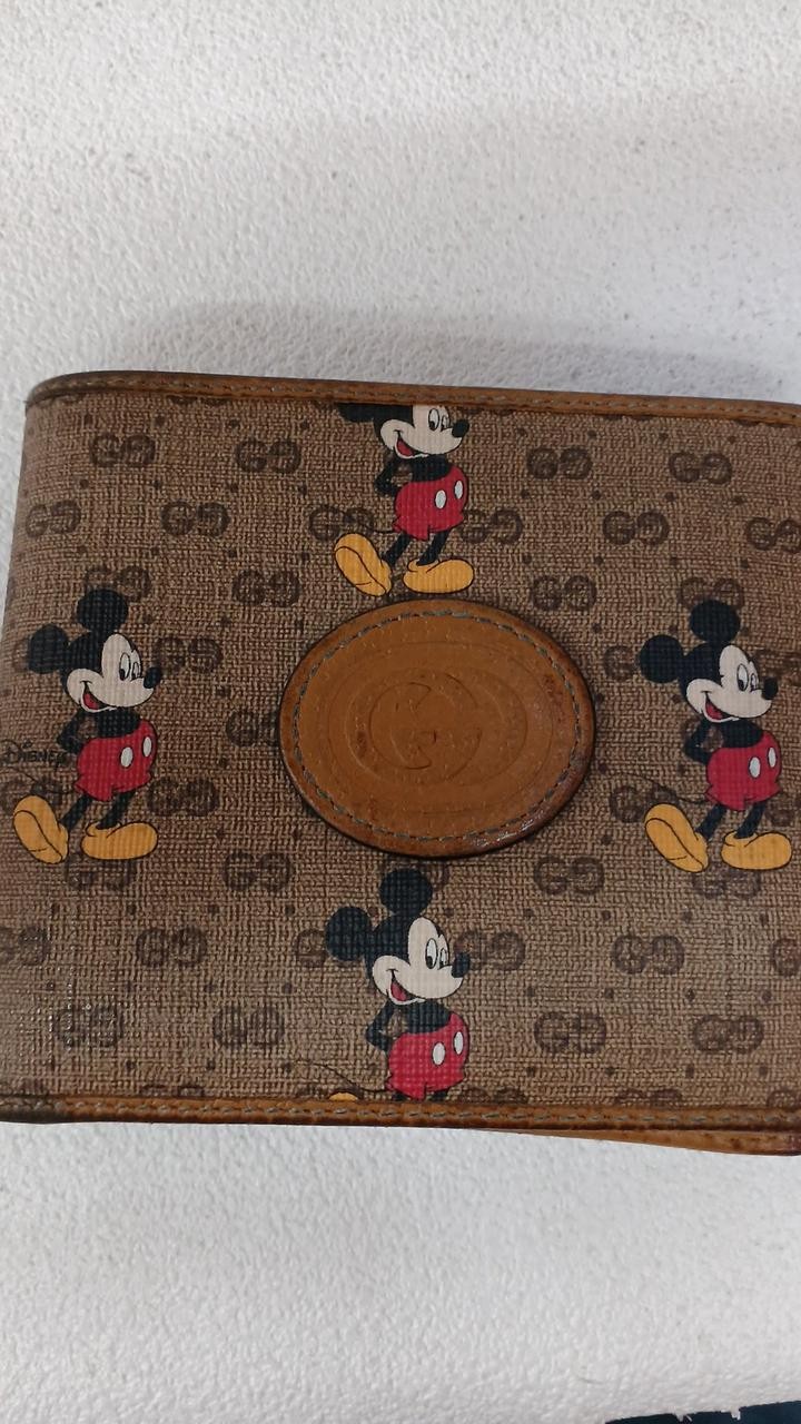 Bifold Wallet Model Brown Mickey Pattern Conditio… - image 20