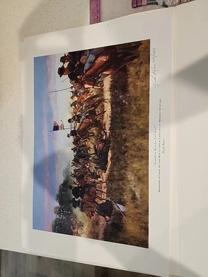 Keith Rocco Assault on Beverly's Ford Road Signed Print 8th Illinois Cavalry - Image 1 of 4
