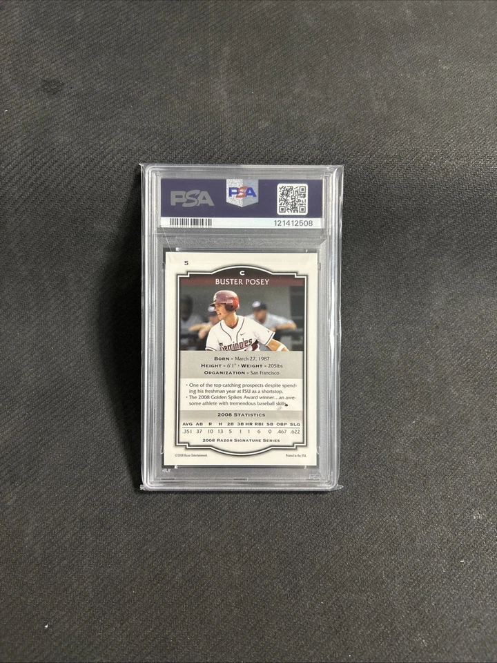 Buster Posey Signed 2008 Razor Signature Series #5 PSA/DNA Auto 10 - Image 4 of 4