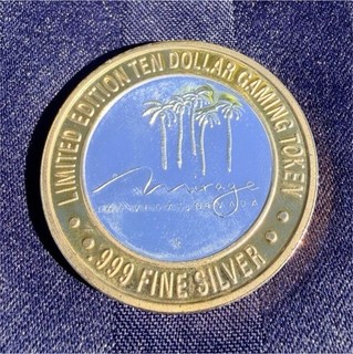 The Mirage Las Vegas $10 Gaming Token Limited Edition .999 Fine Silver