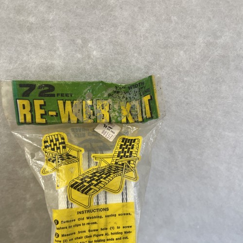 Wellington Tessitura per Mobili da Prato Re-Web Bianco con Strisce Grigie 2-1/4" X 72ft NOS - Foto 5 di 8