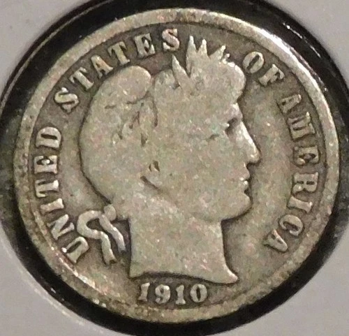 Silver Dime - Barber - 1910-D