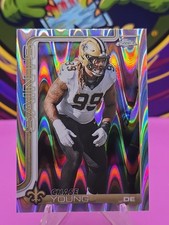2025 Topps Chrome Chase Young New Orleans Saints RayWave Parallel Card #220