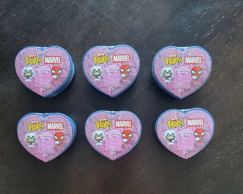 FUNKO LOT OF 6 BITTY POPS "SPIDER-MAN VALENTINE" MYSTERY FIGURES NEW MIB