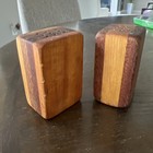 Large MCM Wood Salt and Pepper Shakers Multi Wood Tone Colors 3.75” Tall — photo 5