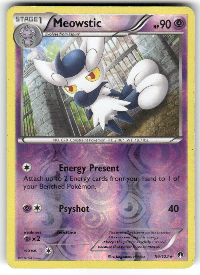 MEOWSTIC - 59/122 - Heavily Played - BREAKpoint - REVERSE HOLO Rare - Pokemon