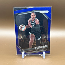 Panini 2025 Prizm WNBA A'ja Wilson Blue Prizm #76 Las Vegas Aces