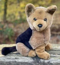 12" Vintage Nicotoy German Shepherd Dog Plush Sitting Stuffed Animal Adorable