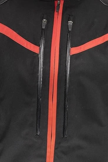 Chaqueta de motocicleta impermeable Joe Rocket Crossfire para hombre negra/roja Lg P/N: 2105-5104 Foto 4 de 4