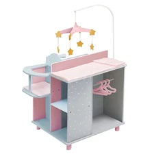 Olivia's Little World Polka Dots Princess Baby Doll Changing Station, Gray