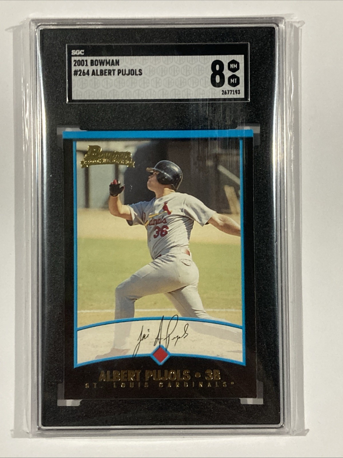 2001 Bowman #264 Albert Pujols Rookie Card RC 🐐 SGC 8 NM-MT St Louis Cardinals
