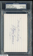 Cliff Battles HOF Boston Braves Football Signed 3x5 Index Card PSA/DNA AUTO