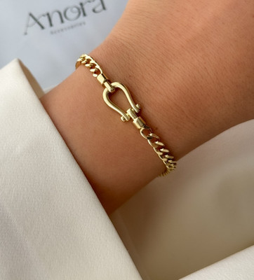 Gold Plated Cuban Link Bracelet: Minimalist Buckle Design