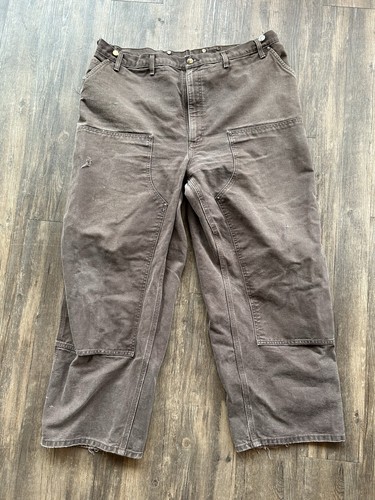 Carhartt B136-DKB Double Knee Pants Loose OG Fit Size 38x32 Brown Canvas Work
