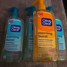 4 Pc Mix Lot Clean Clear Morning Burst Oil-Free Face Cleanser 8 oz K66