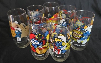 The Smurfs 1983 Promo cup  Set of 7 