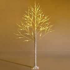Lighted Twig Birch Tree w/ 96 Warm White LED Fairy Lights,Pre-Lit Christmas Tree