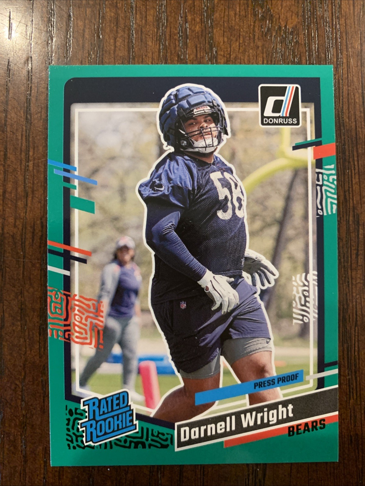 2023 Donruss #313 Darnell Wright Press Proof Green Rookie BEARS
