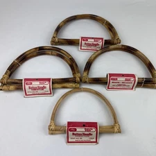 Vintage Rattan Purse Handles Boho Craft Lot Of 4