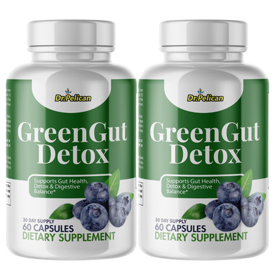 GreenGut Detox- Digestive & Immune Support- 2 Bottles- 120 Capsules